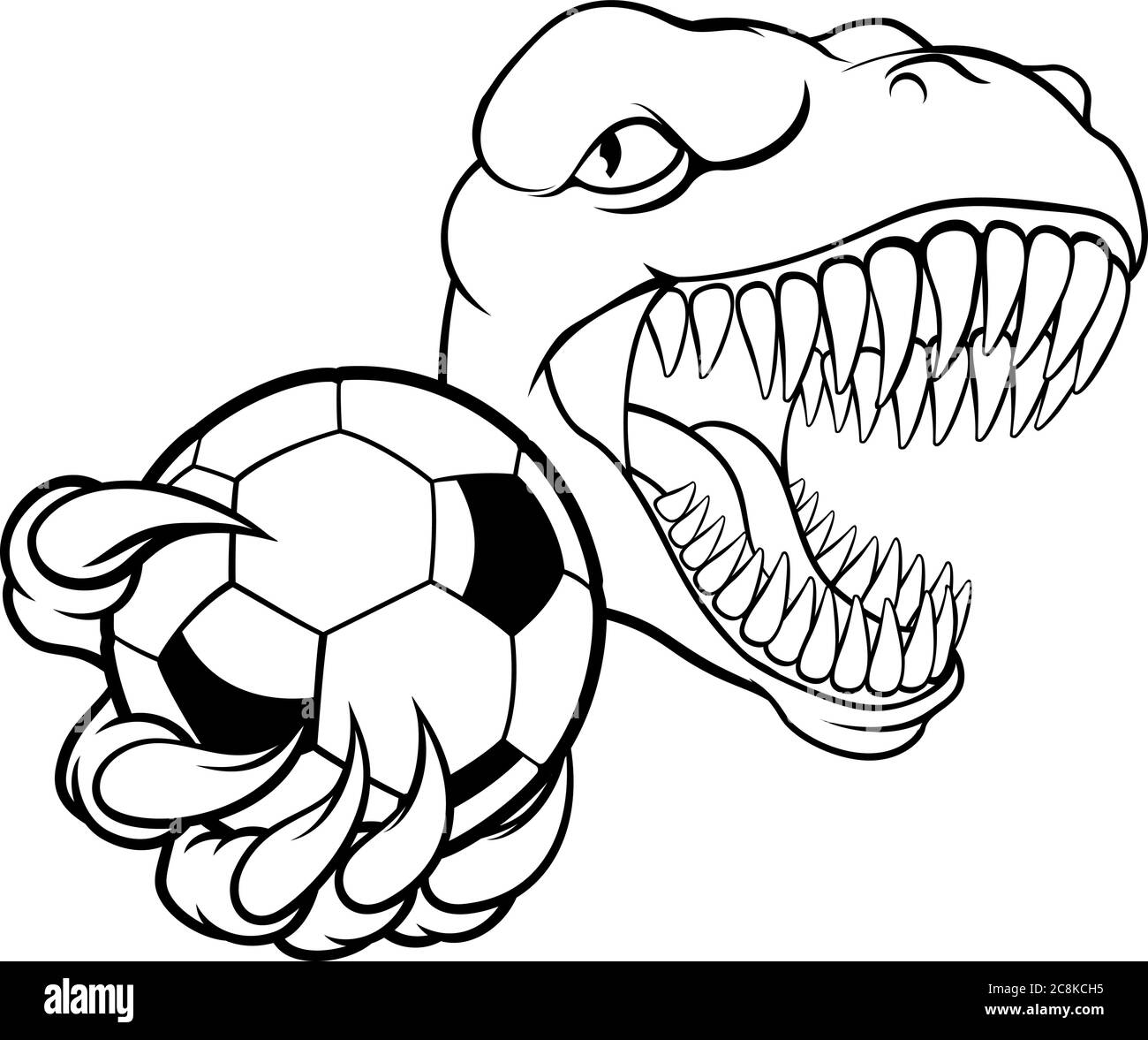 Dinosaur Soccer Football Player Sports Mascot Stock Vector