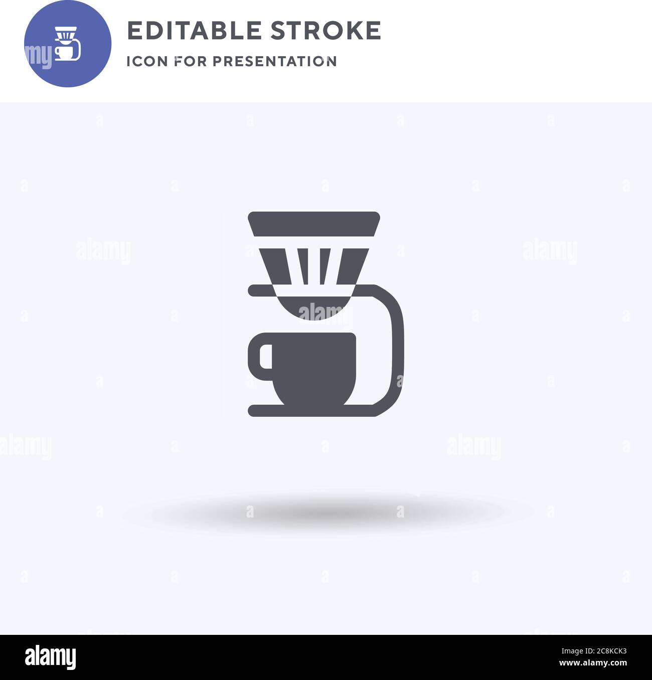 Dripper icon vector, filled flat sign, solid pictogram isolated on