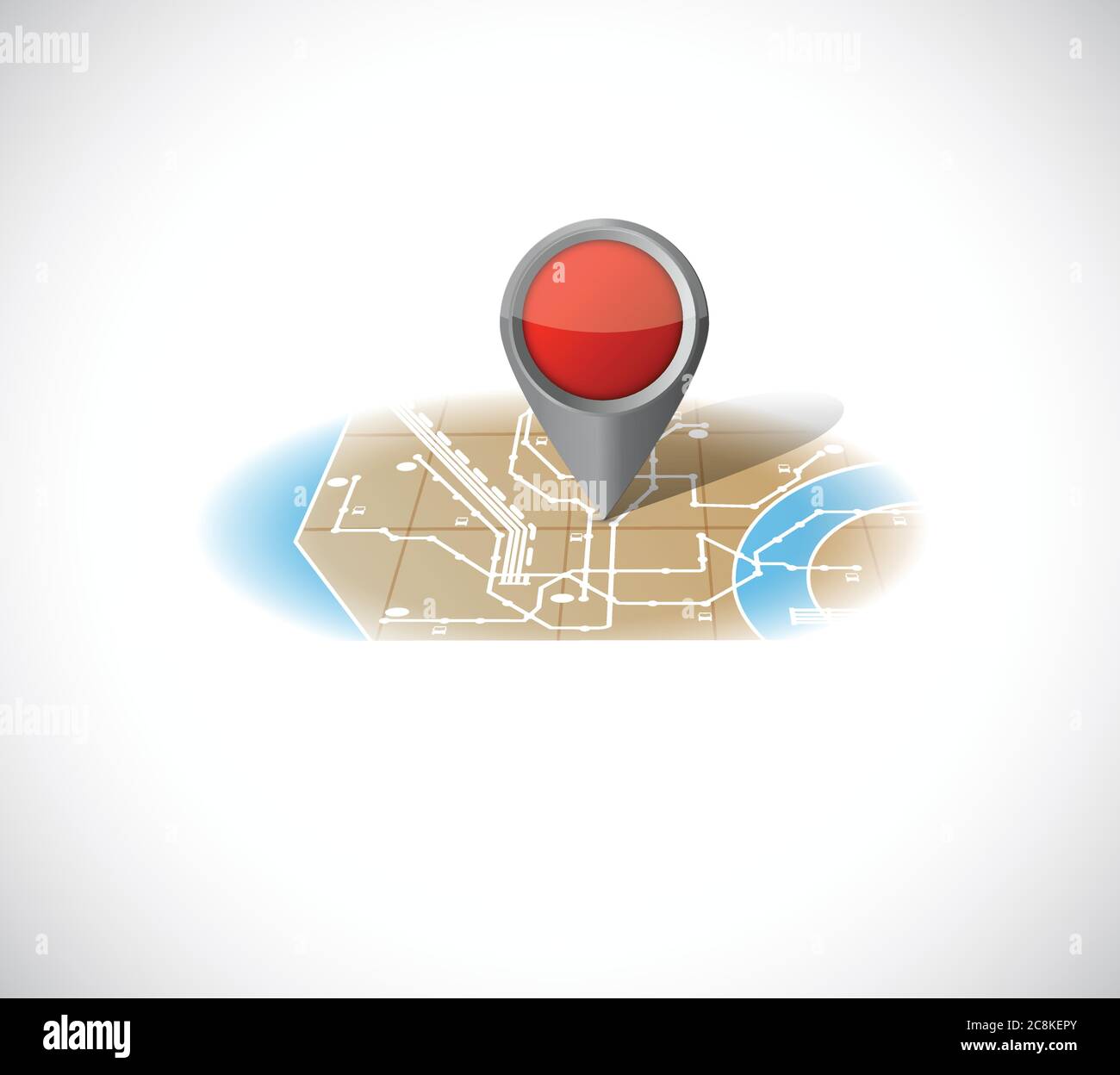 Map and pointer illustration design over a white background Stock Vector
