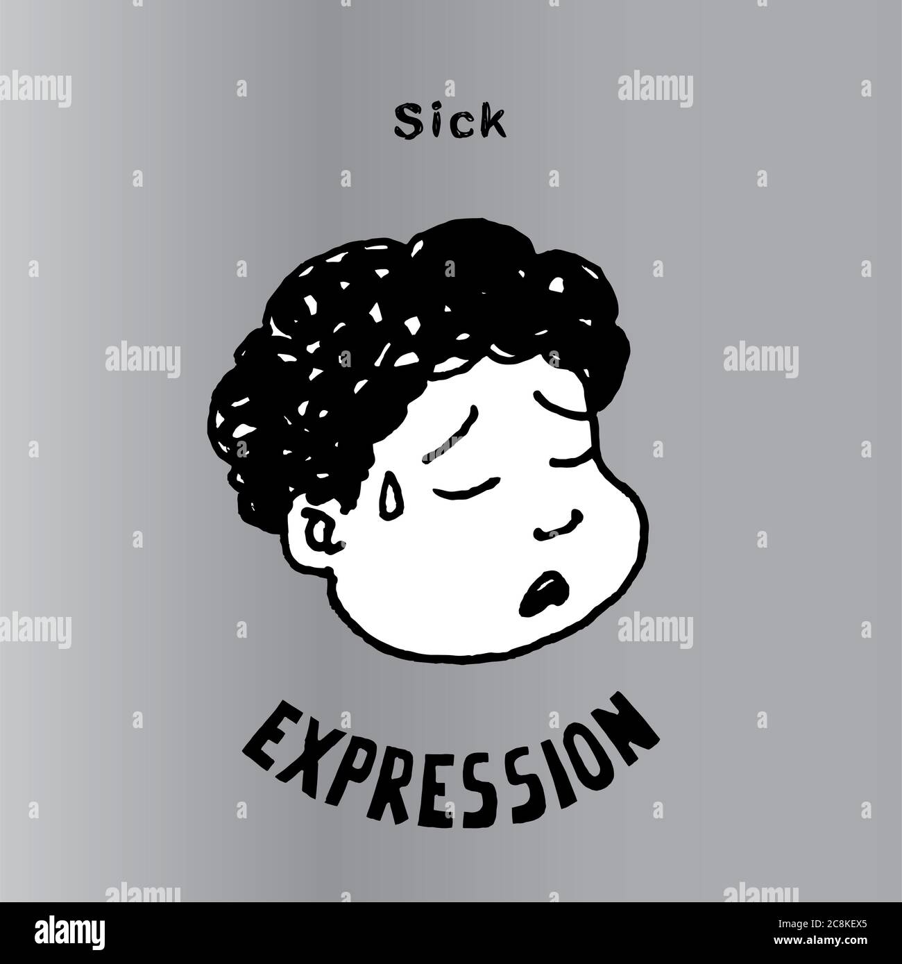 Sick face vector illustration. Interesting Cartoon character of Sick. Used as emoticons and emojis. Stock Photo