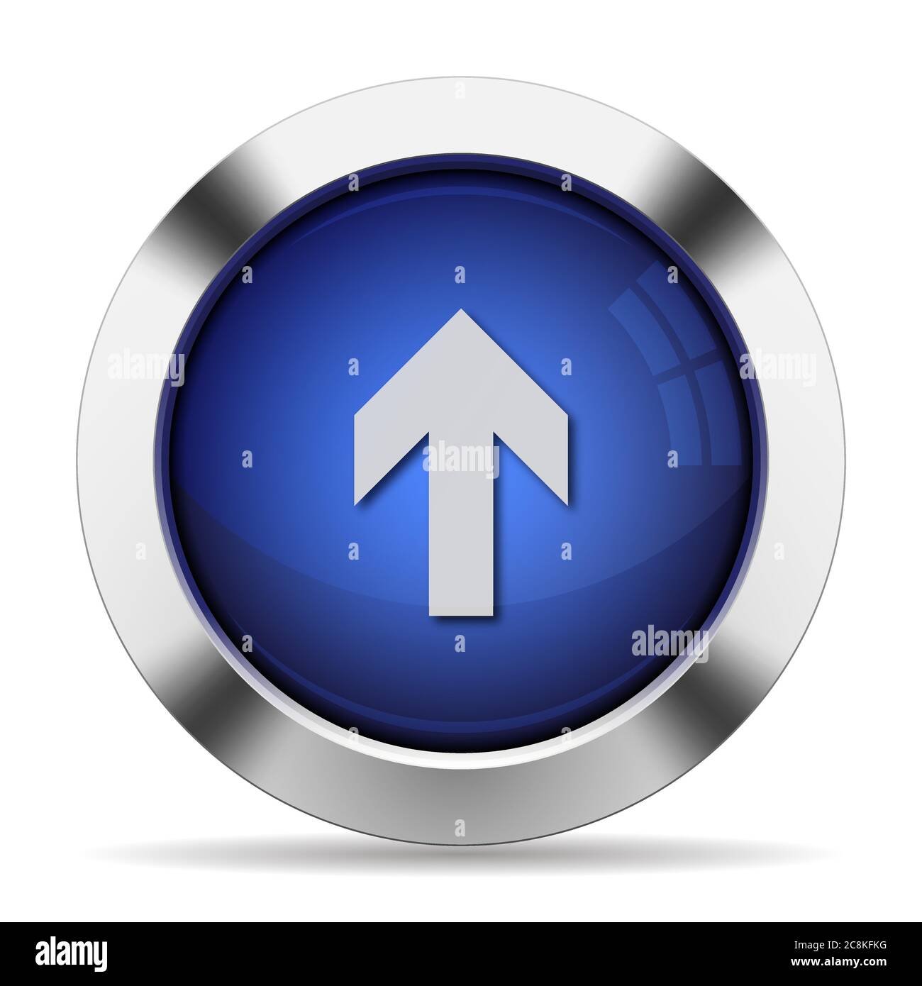 Blue glossy steel up arrow button. Arranged layer structure Stock ...