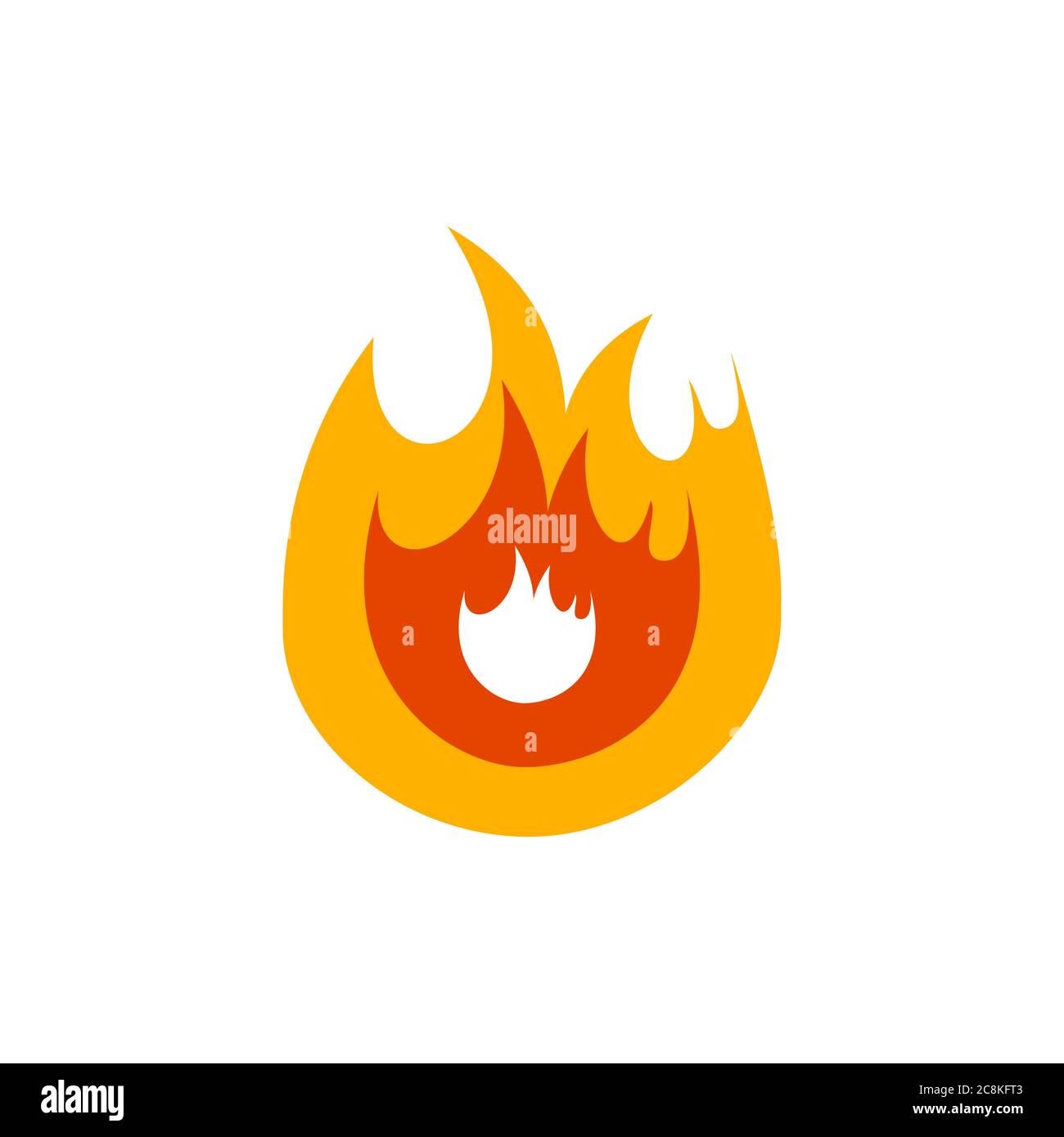 Fire flame on white background. Stock Vector illustration Stock Vector ...