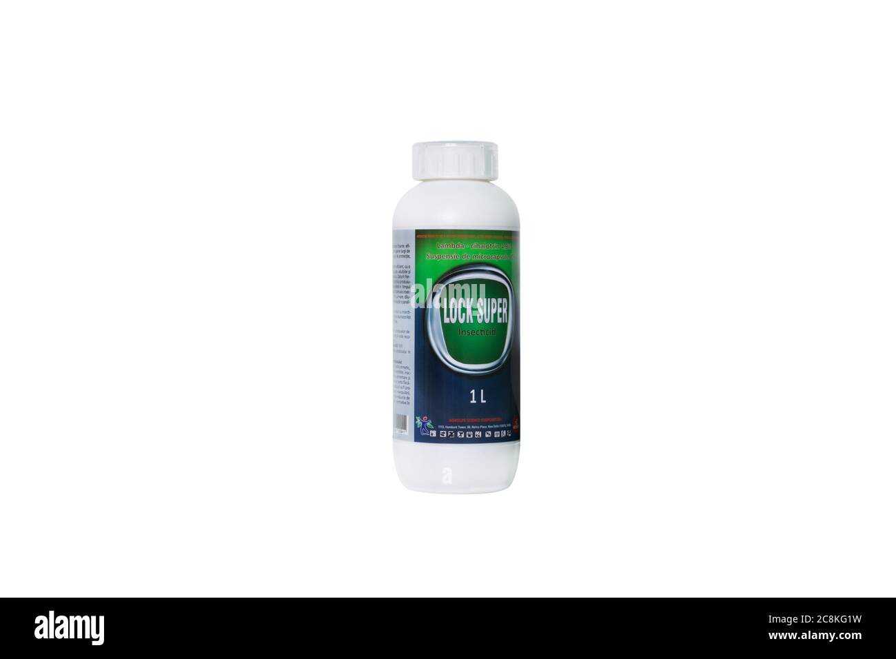 Moldova, Tiraspol - May 14, 2019: Plant protection product - Lock Super. Isolate on a white background. Stock Photo