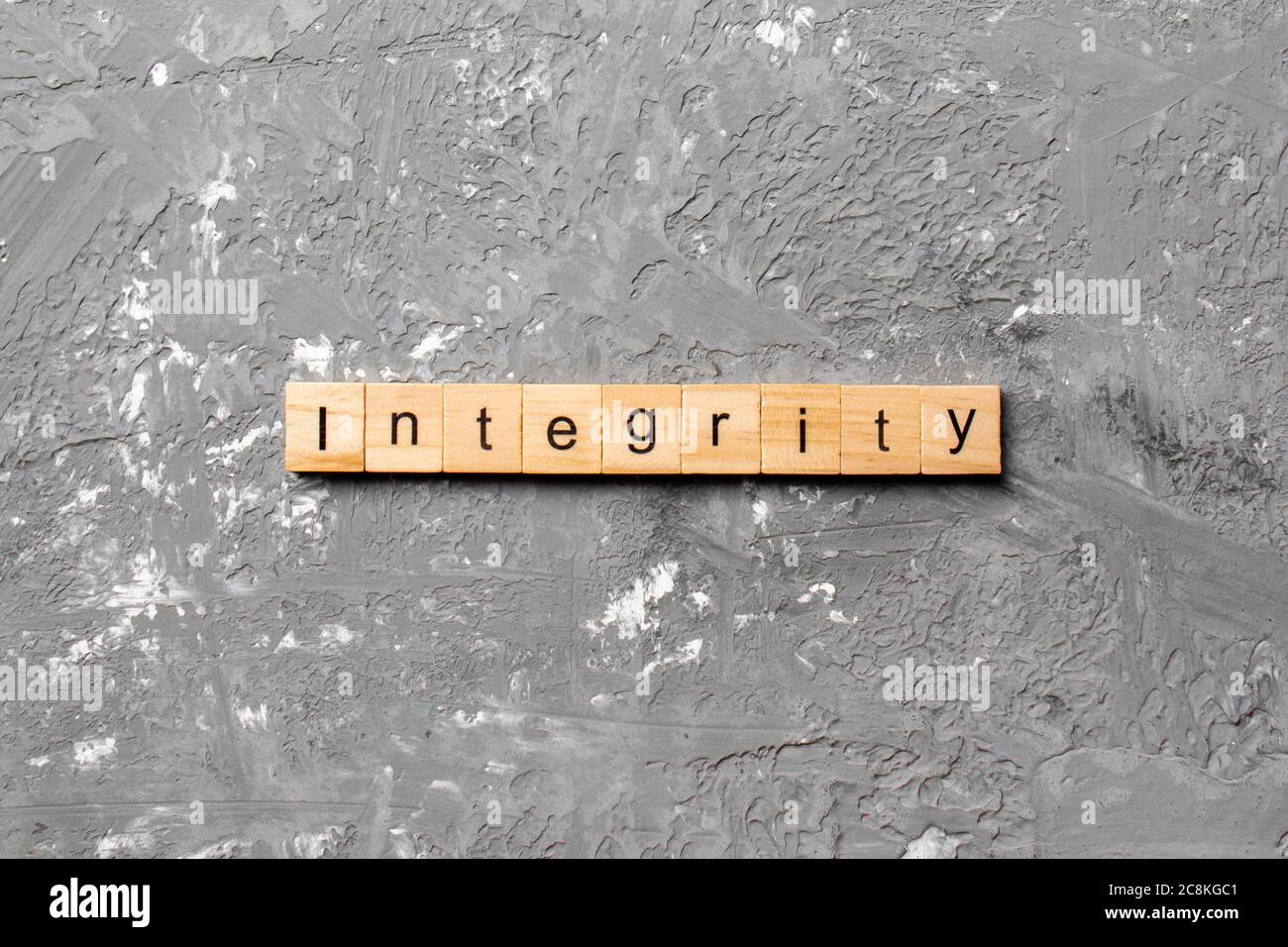 Integrity Word Written On Wood Block Integrity Text On Table Concept