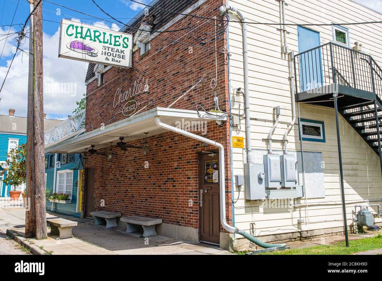 New Orleans, Louisiana/USA - 7/22/2020: Charlie's Steak House in Uptown Neighborhood Stock Photo