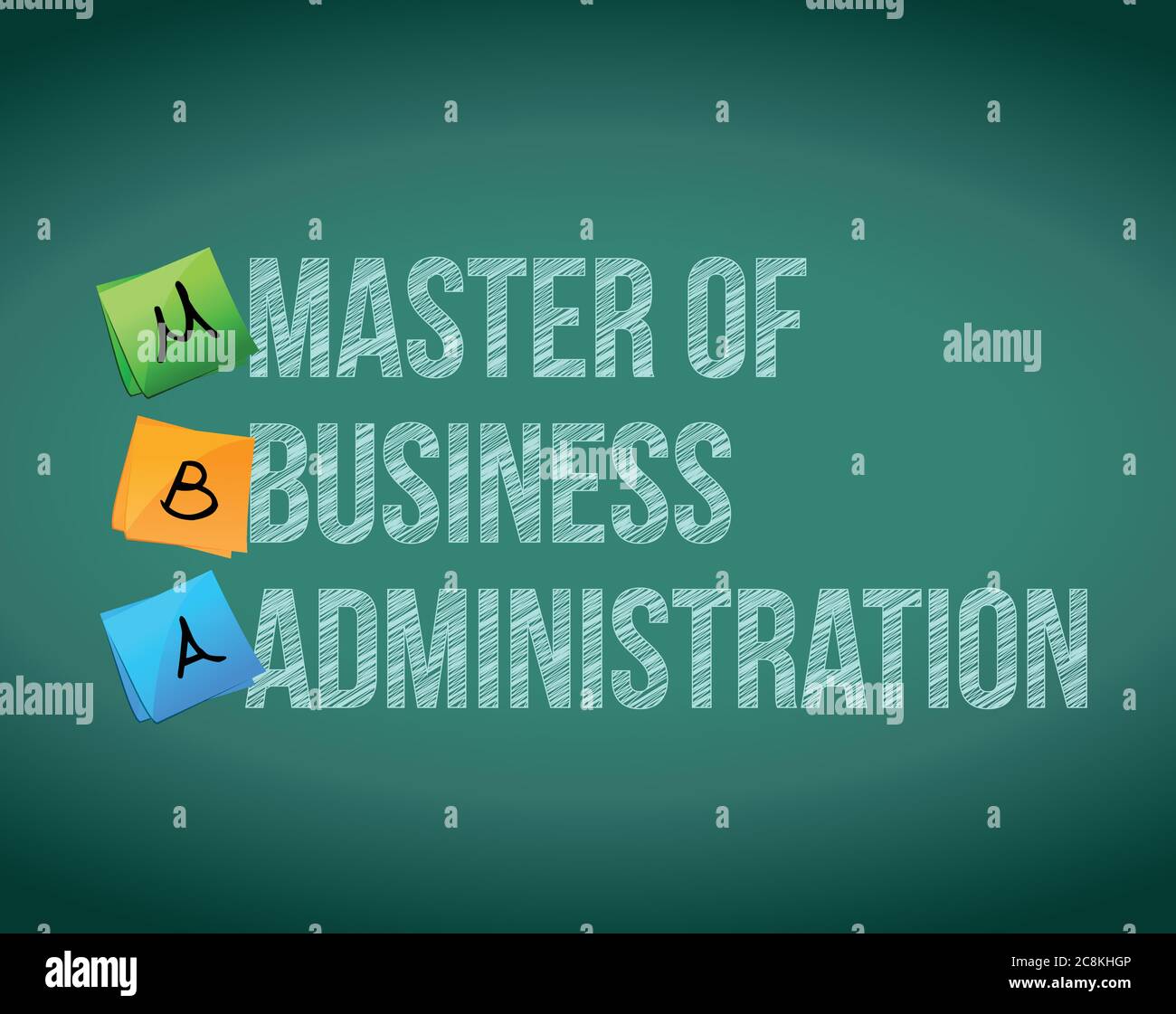 Master of business administration message illustration over a white