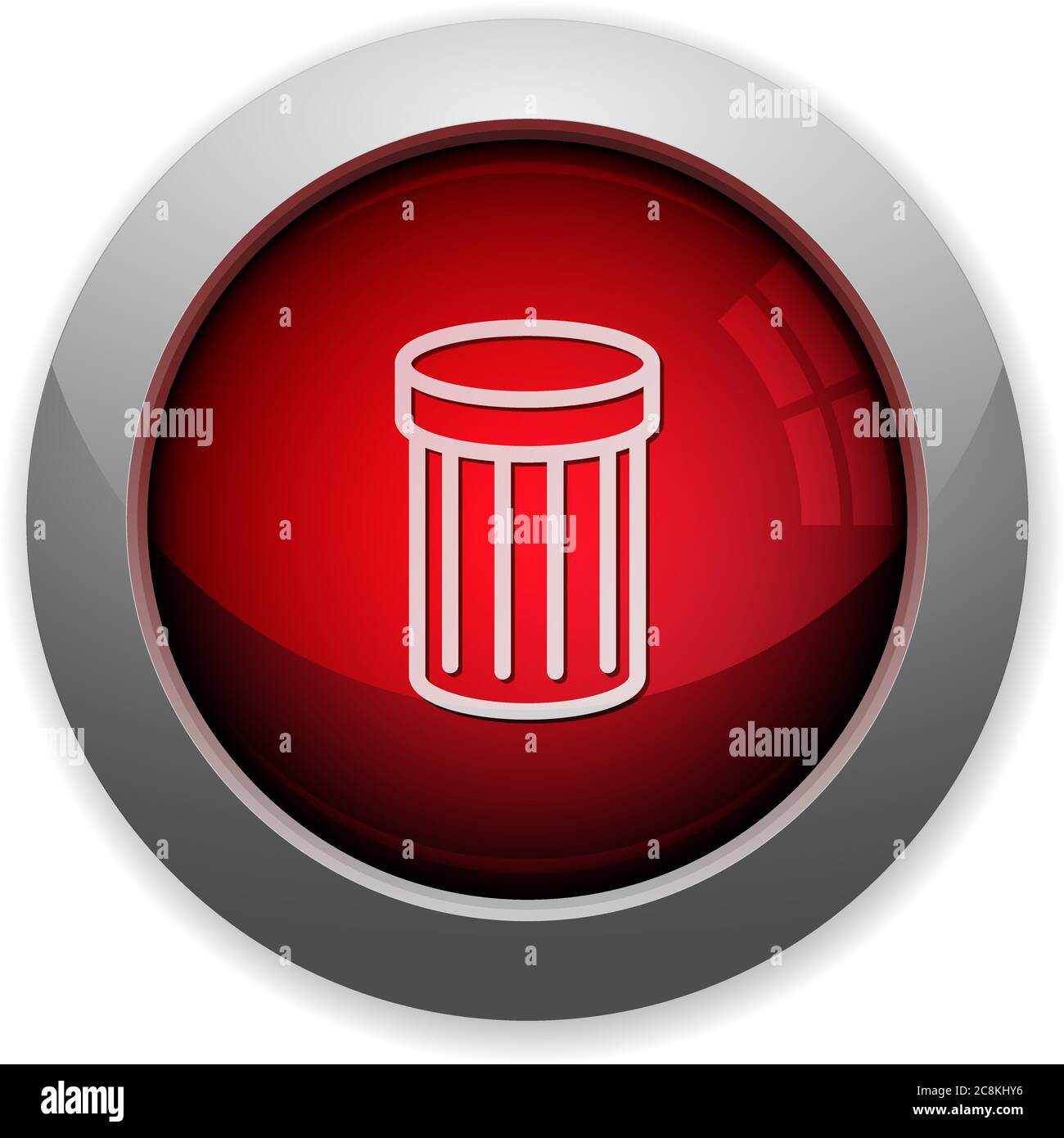 Red glossy trash web button. Arranged layer structure Stock Vector ...