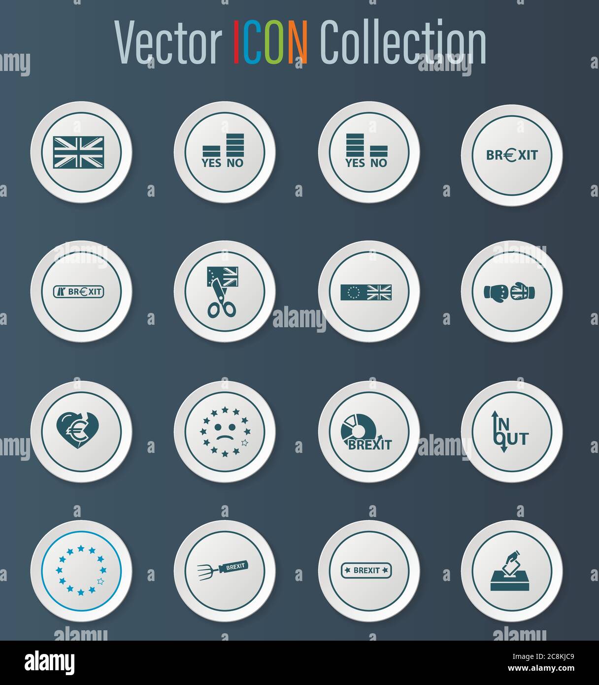 Brexit, icon set for web Stock Vector