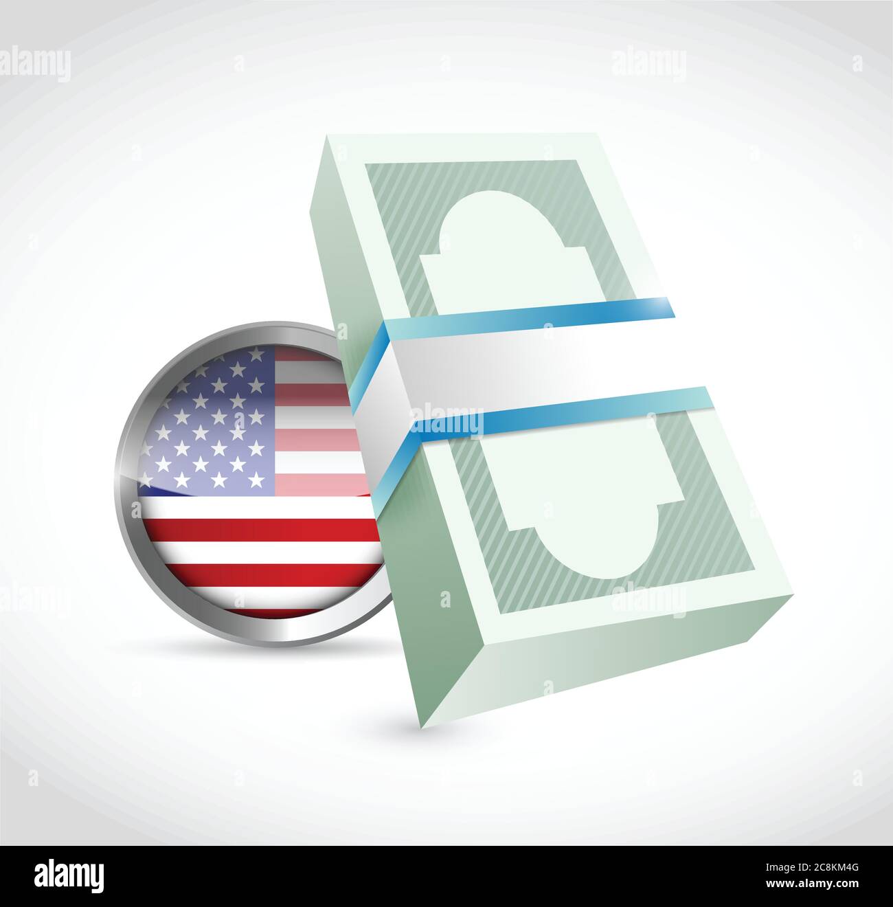 Us money bills illustration design over a white background Stock Vector
