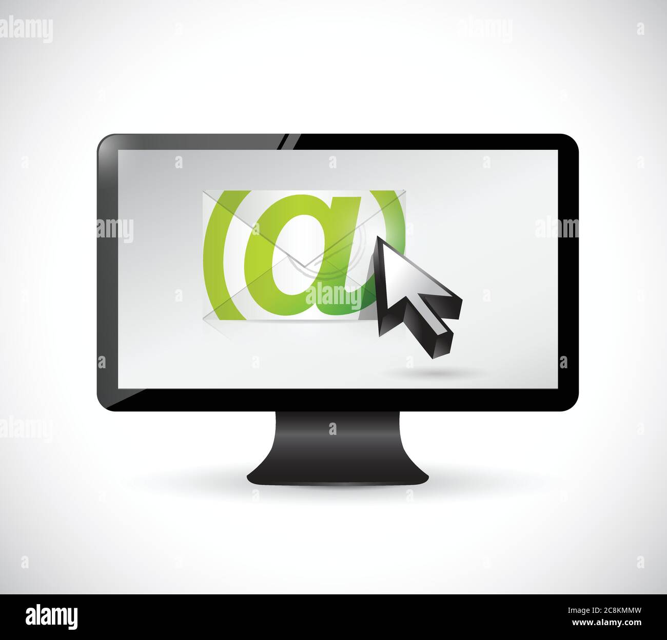 Monitor, email and cursor. illustration design over a white background Stock Vector