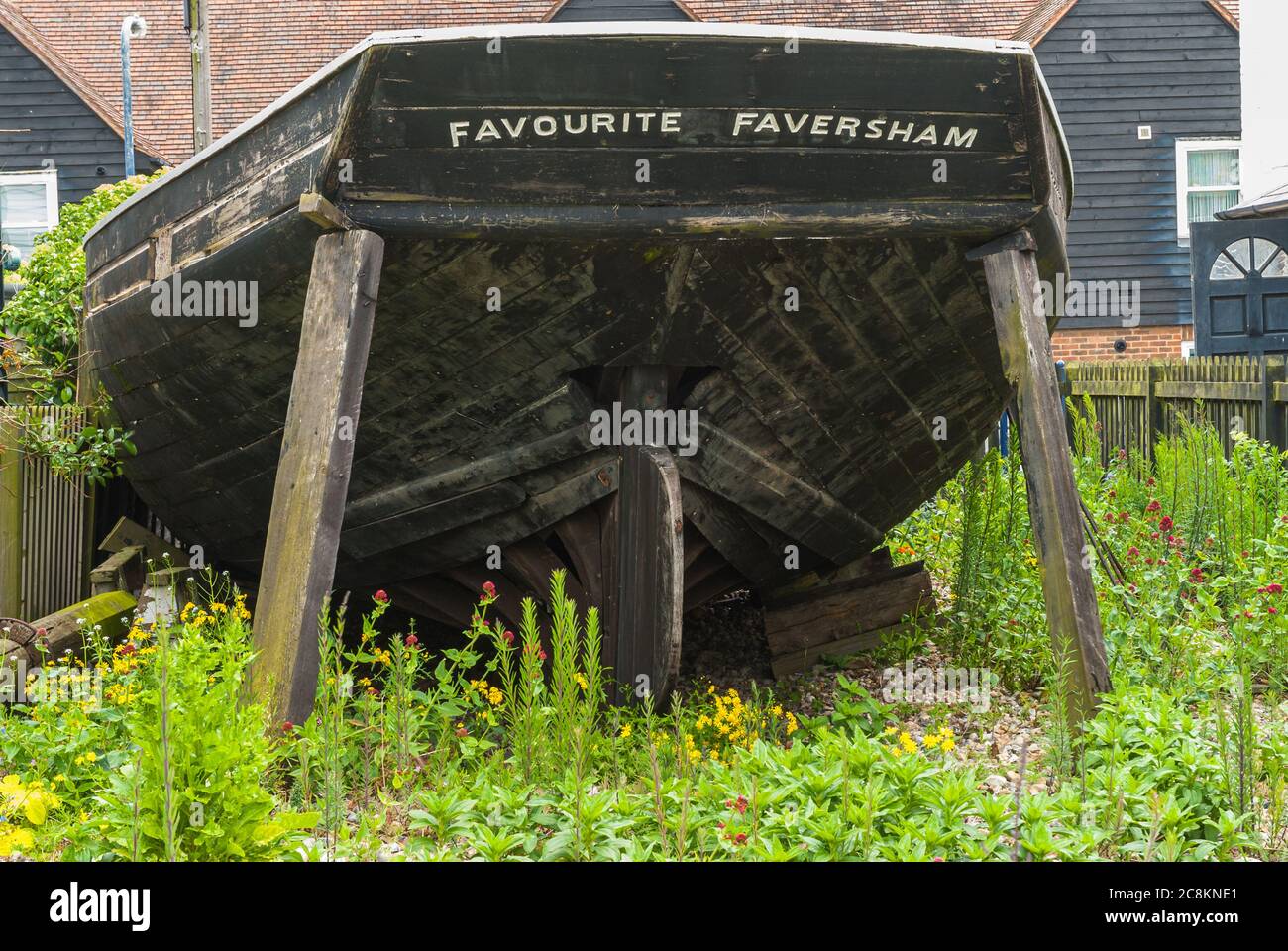 The Oyster boat, 'Favourite' in Whitstable, Kent Stock Photo