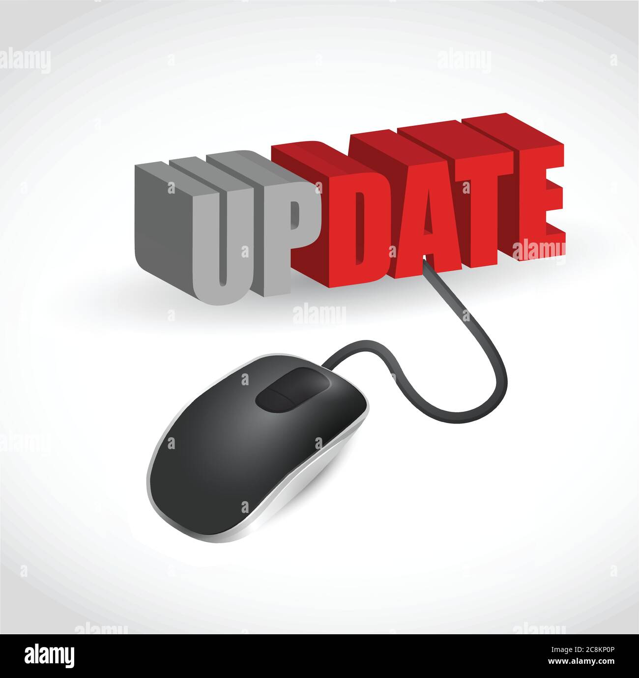 Update mouse message illustration design over a white background Stock