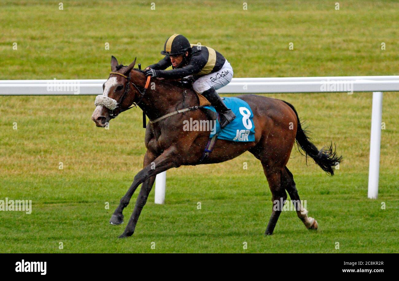 Table Mountain ridden by jockey Raul Da Silva on their way to win the John Guest Brown Jack Handicap Stakes at Ascot Racecourse. Stock Photo