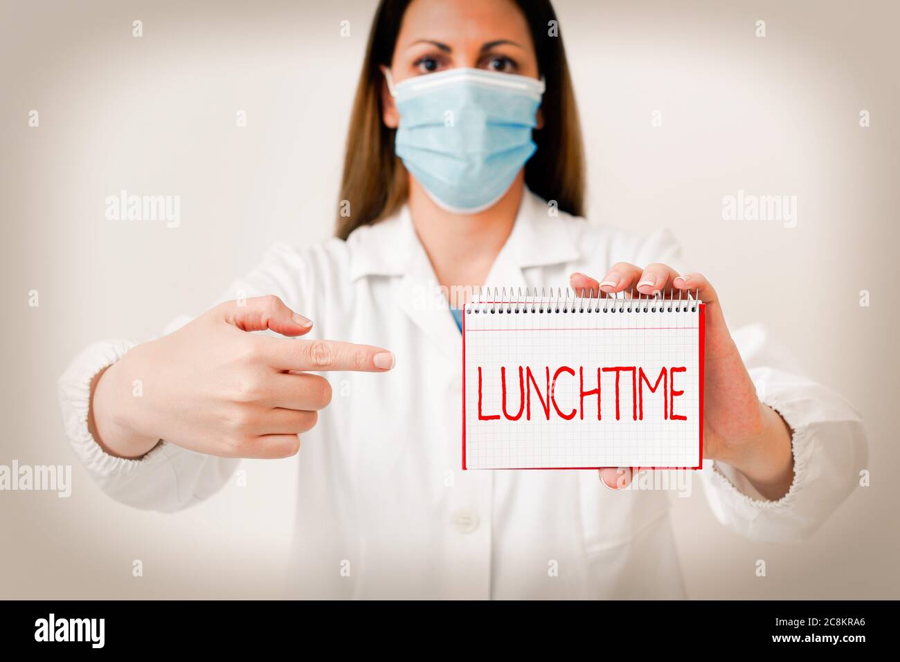 Writing note showing Lunchtime. Business concept for the time at which