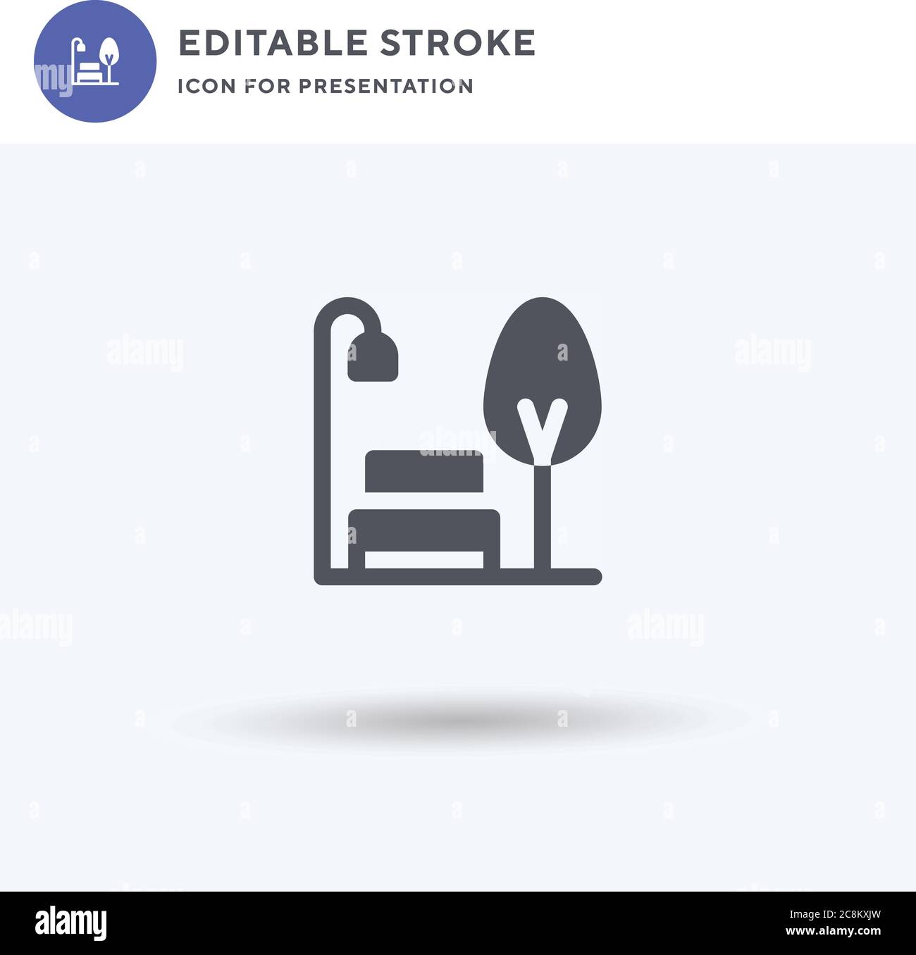 Park icon vector, filled flat sign, solid pictogram isolated on white ...