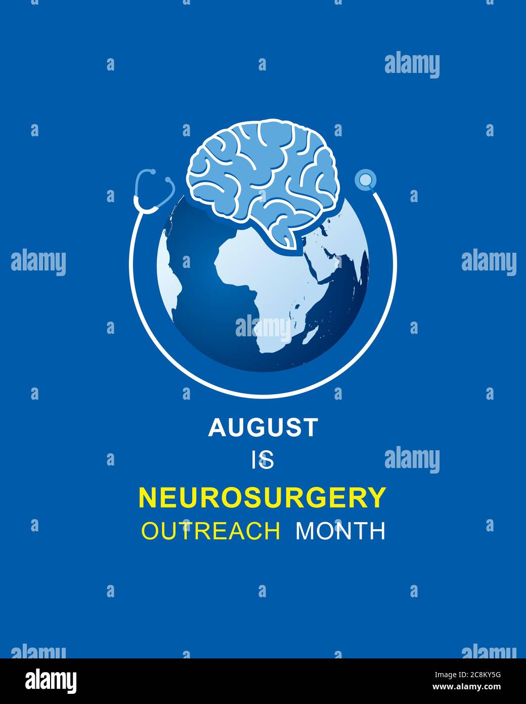 Vector Illustration of Neurosurgery Outreach Month observed in August Stock Vector