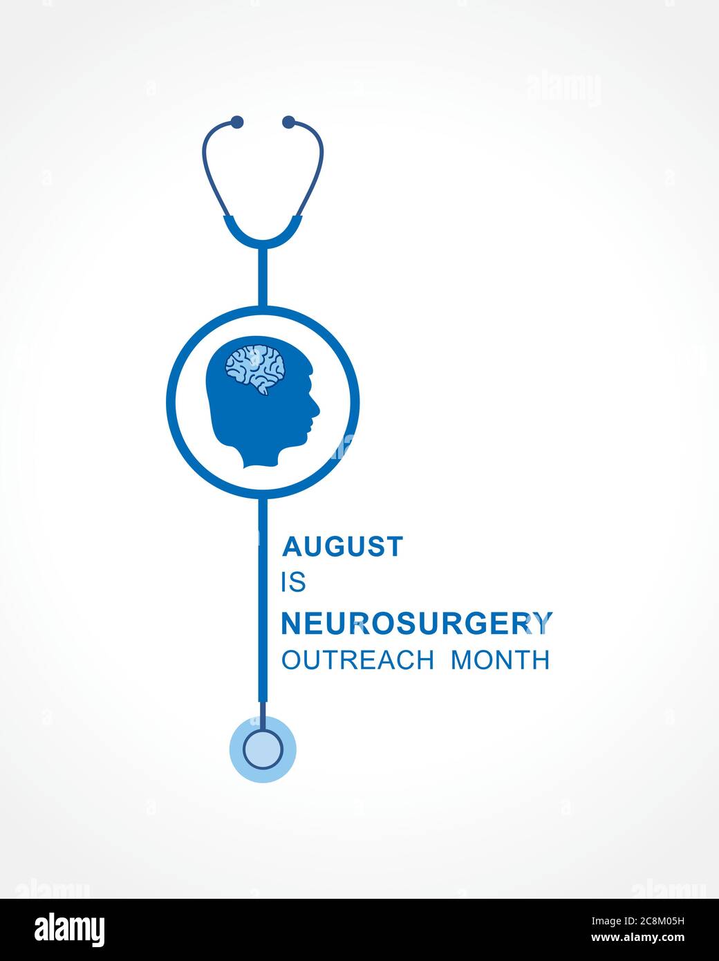 Vector Illustration of Neurosurgery Outreach Month observed in August Stock Vector