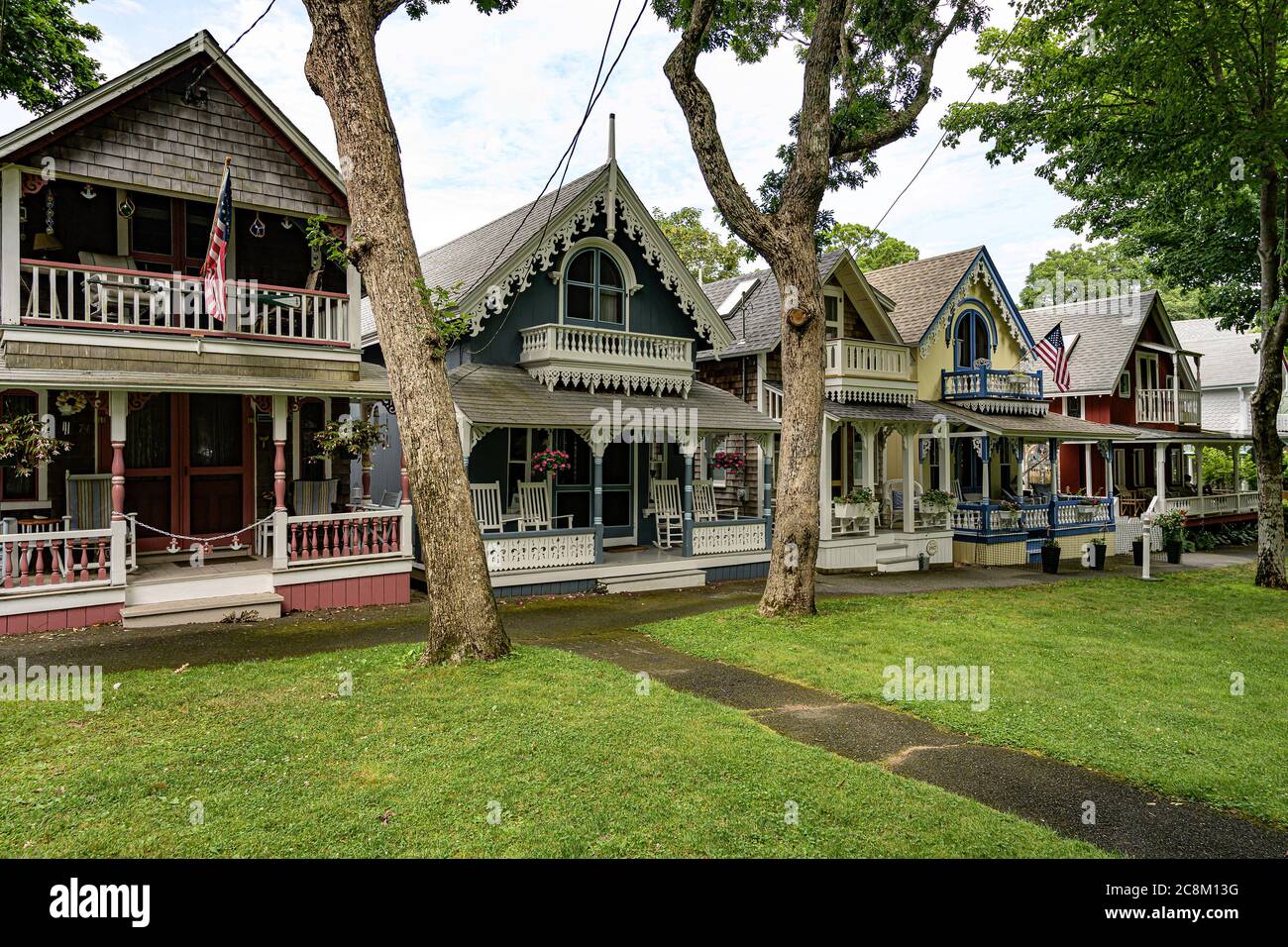Gingerbread cottages on Martha's Vineyard Stock Photo Alamy