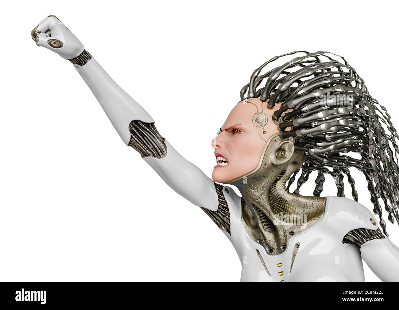 Cyborg Using Powers super cyborg is empowered, 3d illustration Stock Photo - Alamy