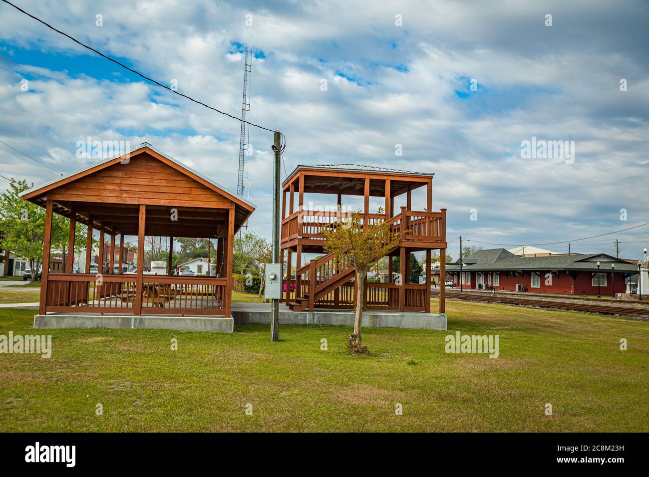 Jesup, GA March 17, 2018 The train viewing tower provided in the