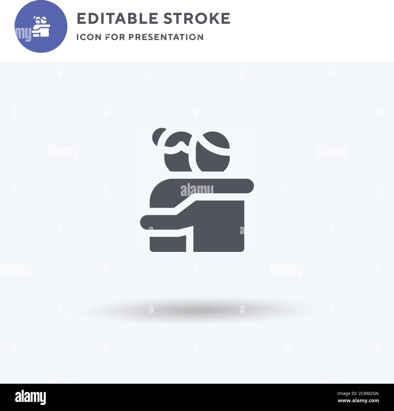 Hug icon vector, filled flat sign, solid pictogram isolated on white ...