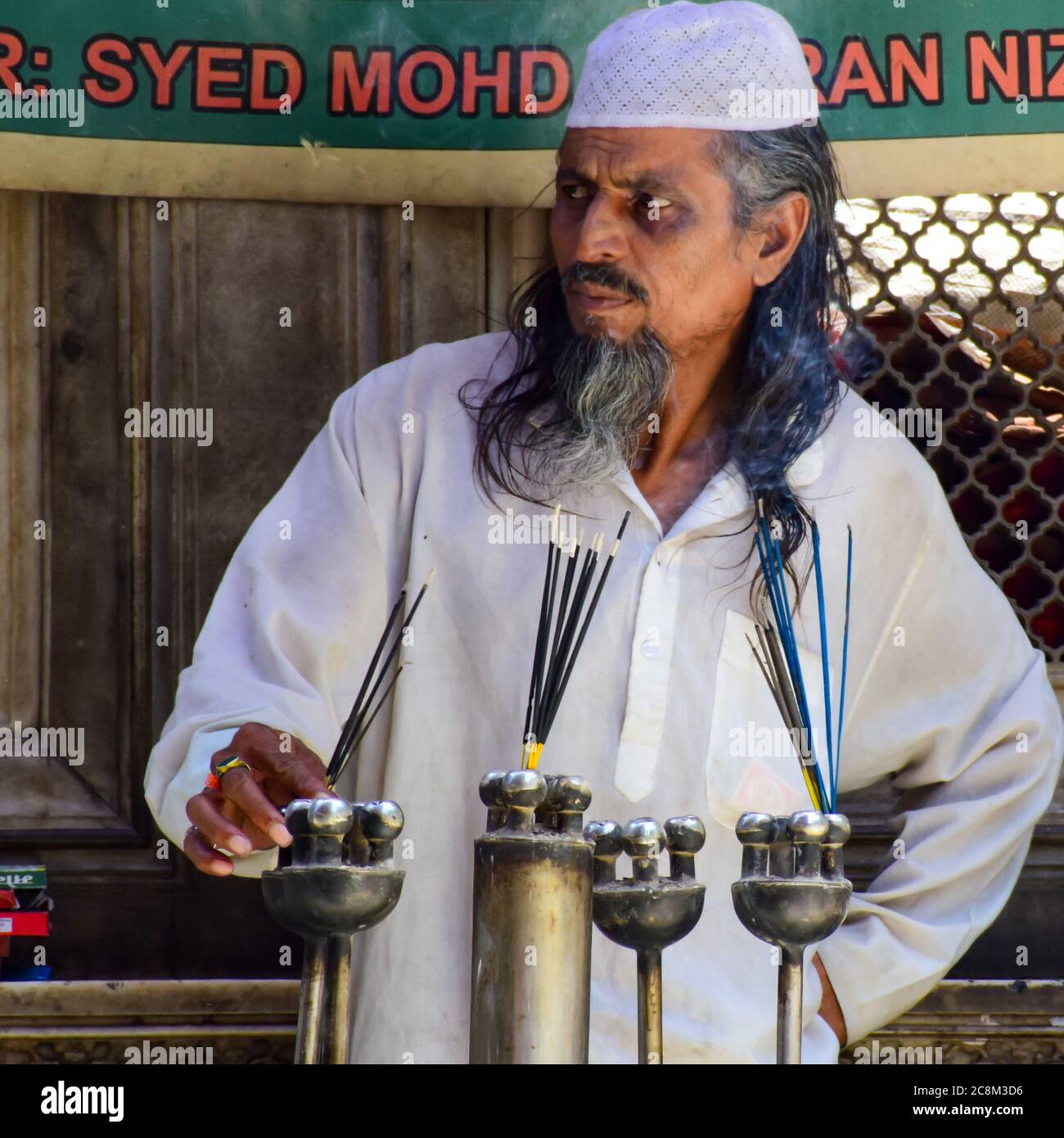 New Delhi India March 13 2020 Man Inside Hazrat Nizamuddin Dargah