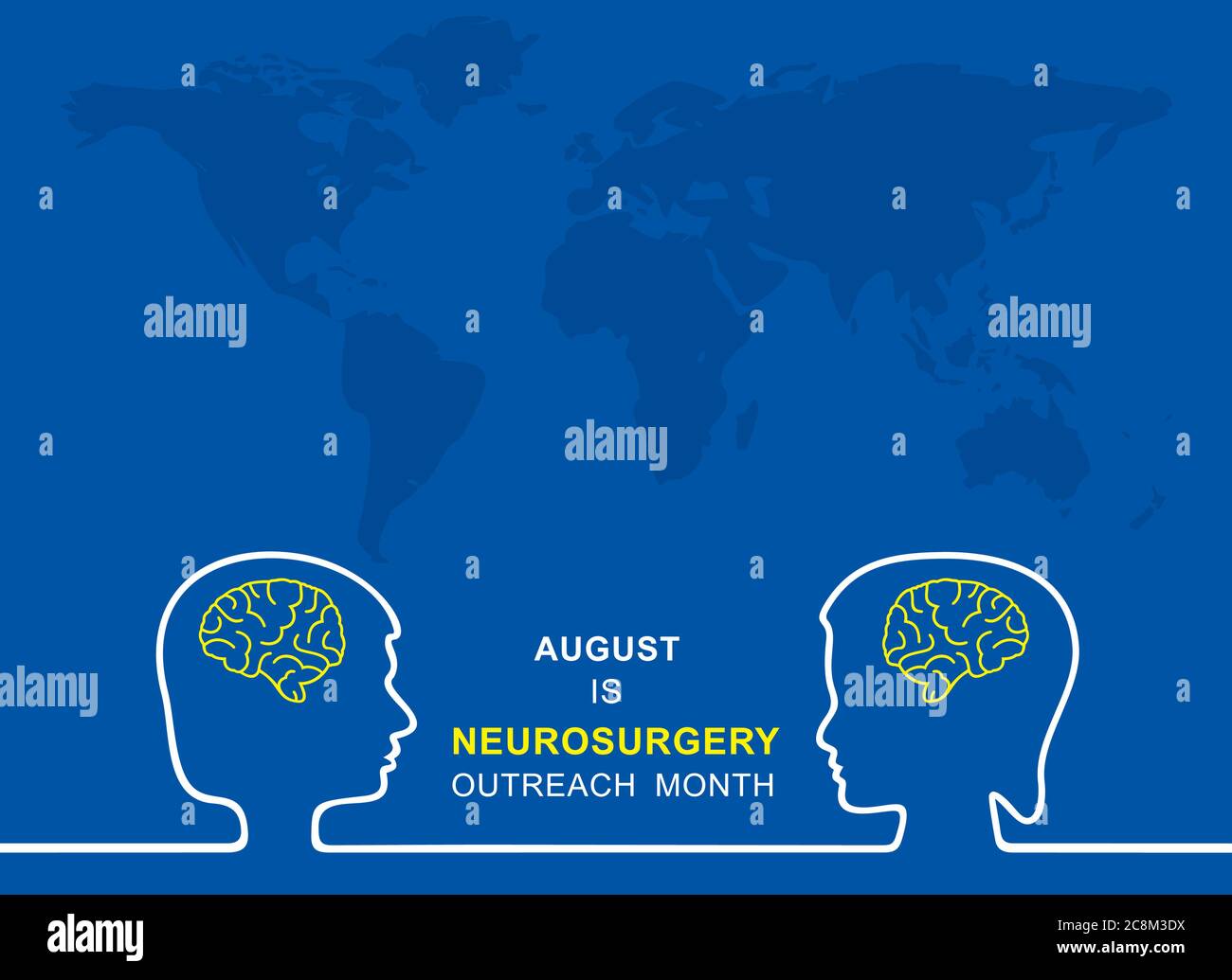 Vector Illustration of Neurosurgery Outreach Month observed in August Stock Vector