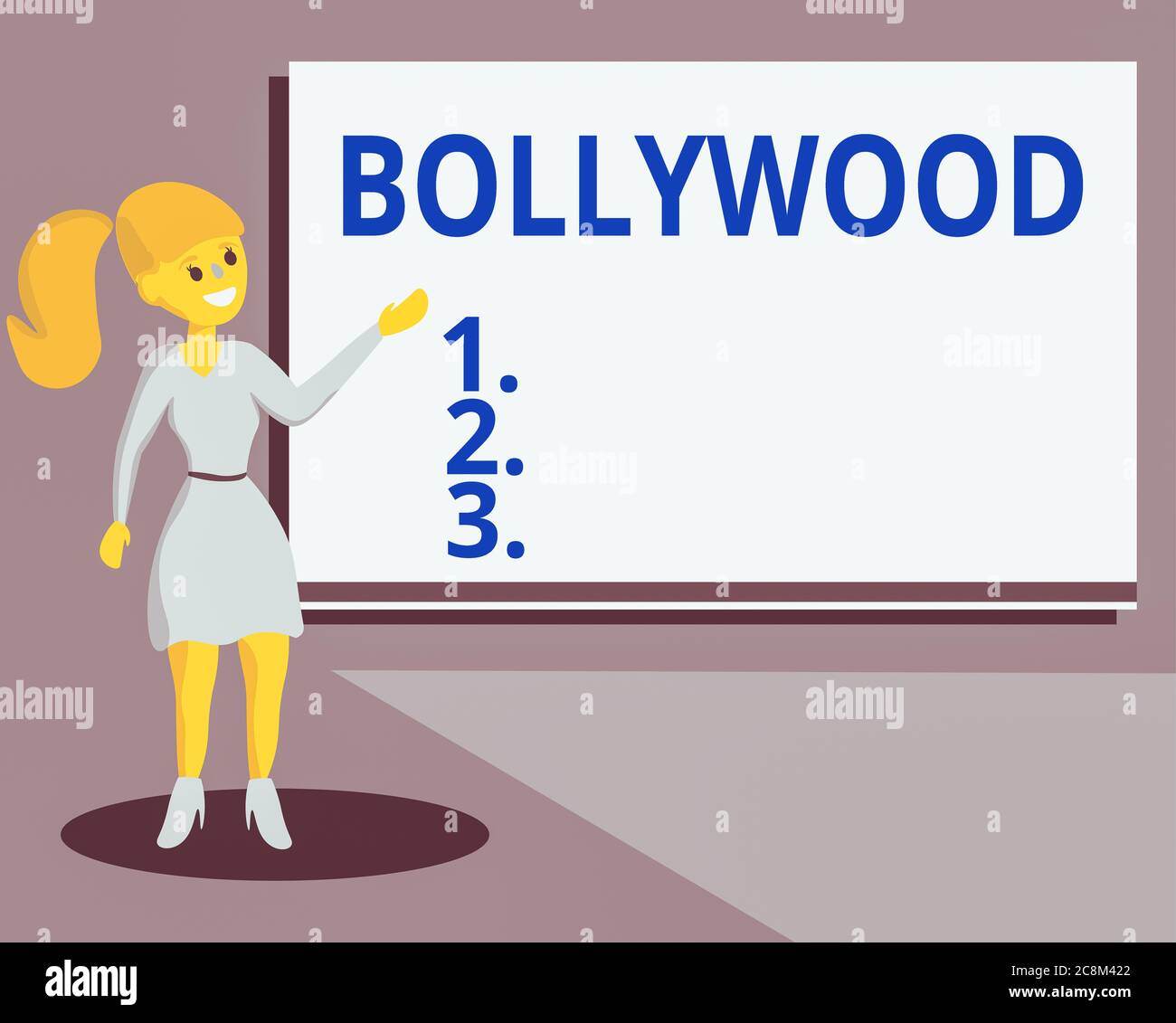 Conceptual hand writing showing Bollywood. Concept meaning Hollywood,  refers to the Hindi language movie industry in India. Wo analysis  Presenting Aud Stock Photo - Alamy
