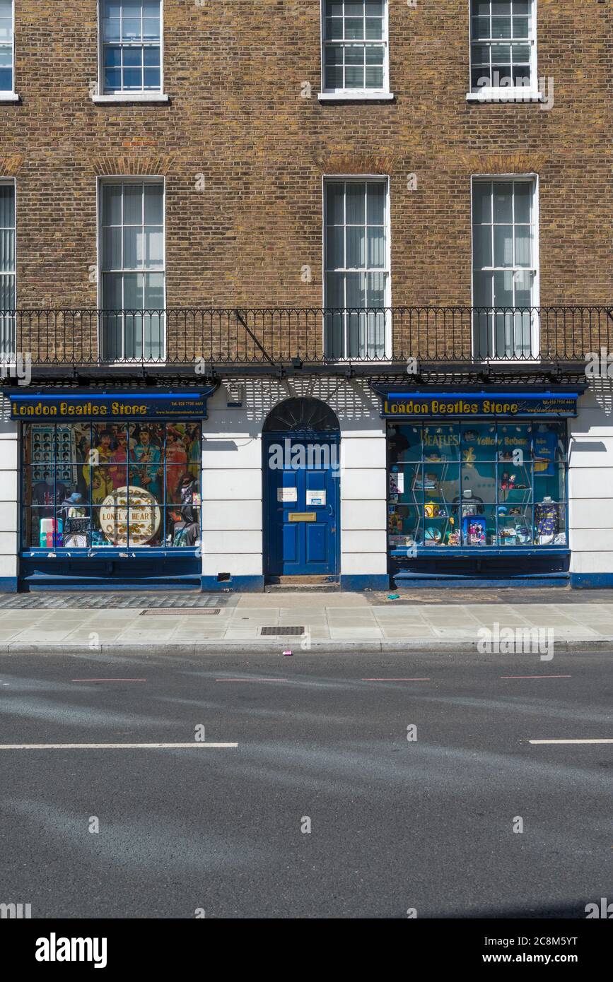 The London Beatles Store, a shop on Baker Street selling Beatles memorabilia, London, England, UK Stock Photo