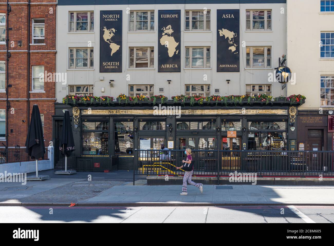 The Globe pub which stands opposite Baker Street tube station in Marylebone Road, London