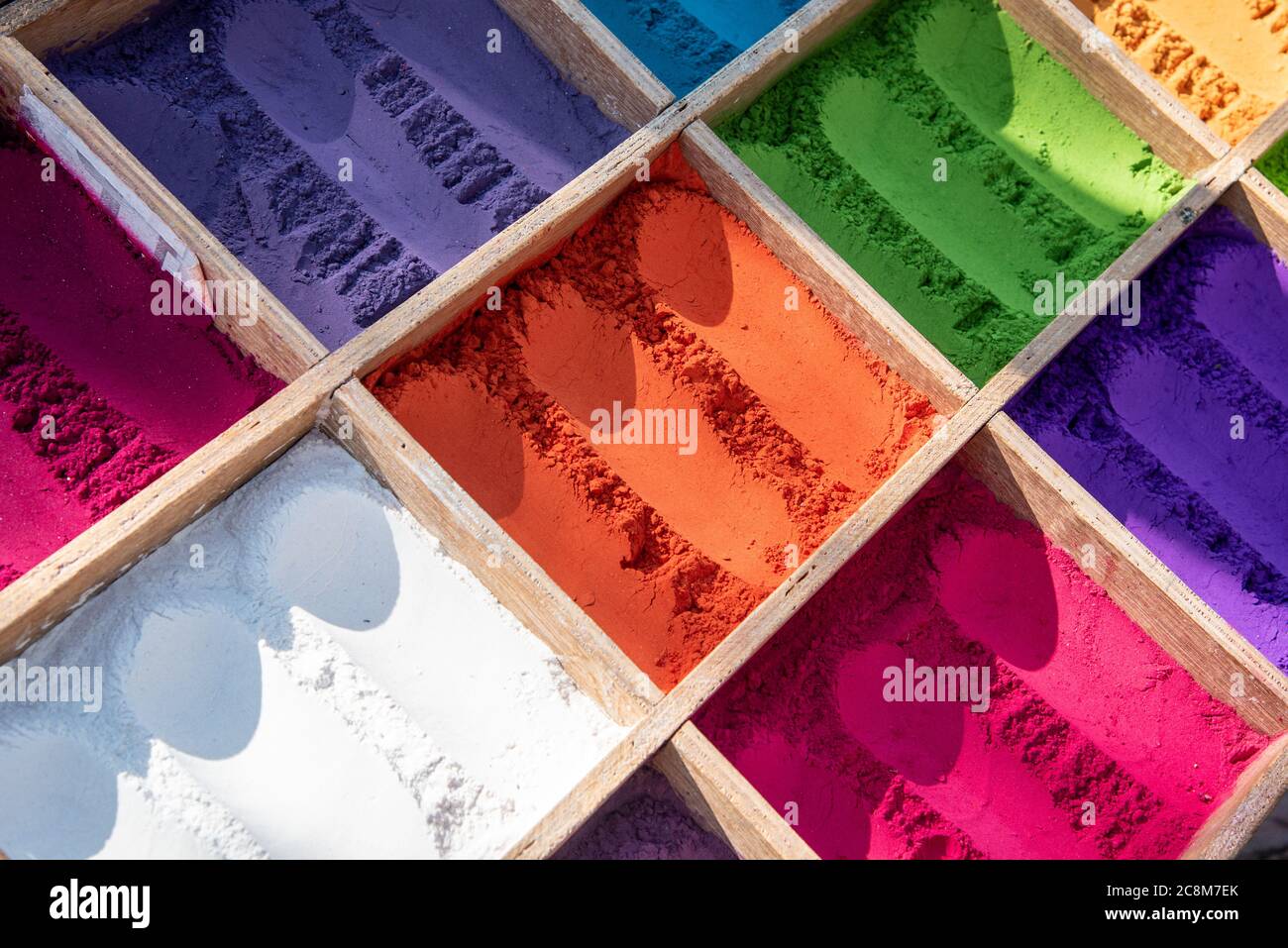 Pigments of various powder colors for the holi colourful festival Stock ...