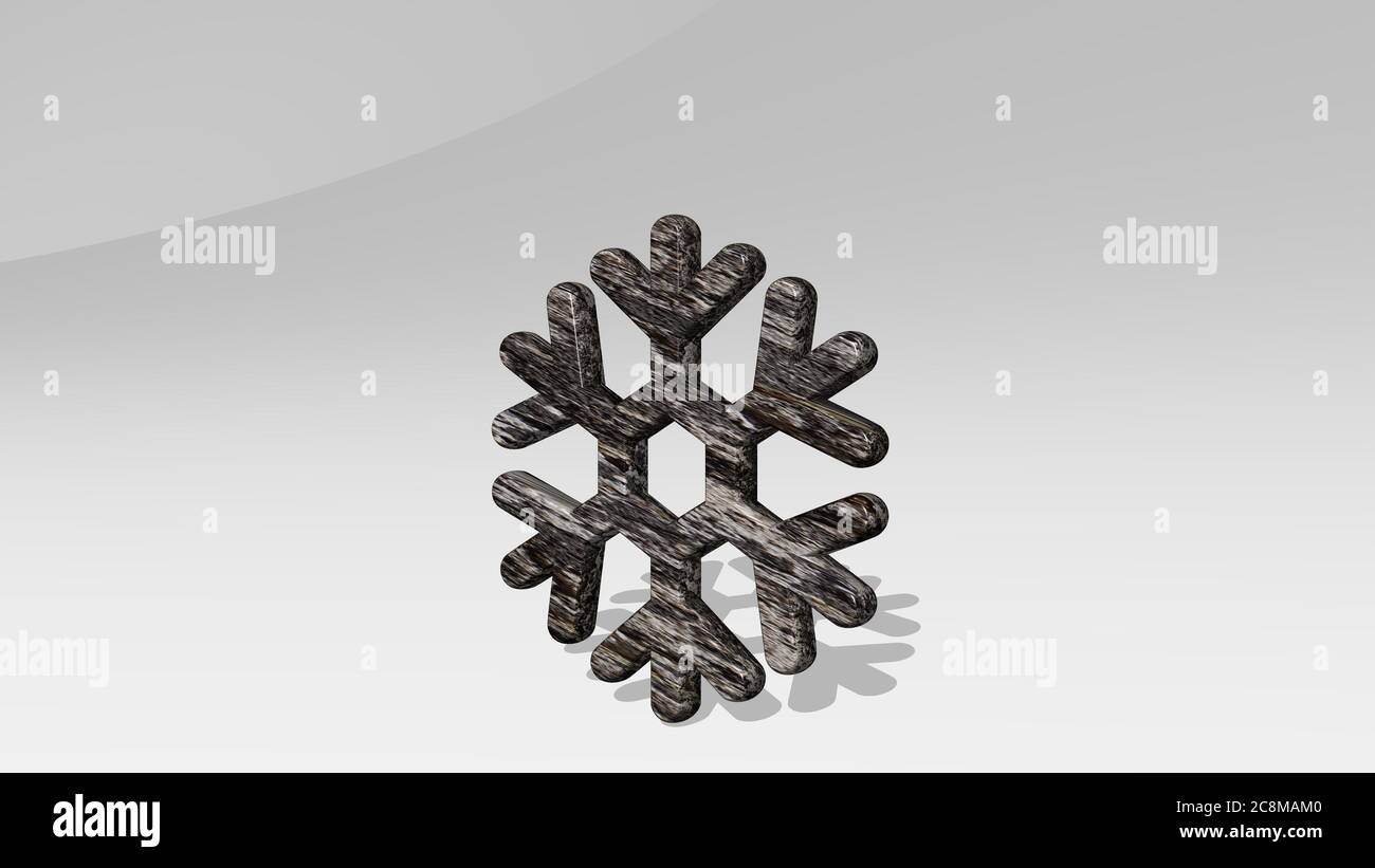 TEMPERATURE SNOWFLAKE casting shadow from a perspective. A thick ...