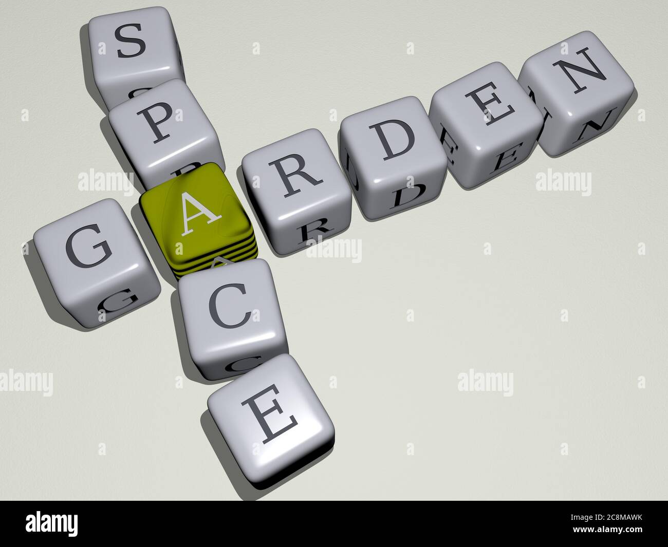 crosswords of plants trees garden space arranged by cubic letters on a