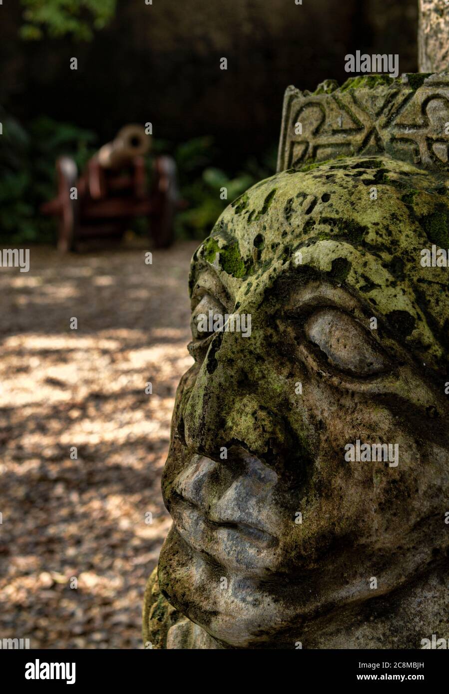 pre-colombian stone sculpture in Cartagena Colombia Stock Photo