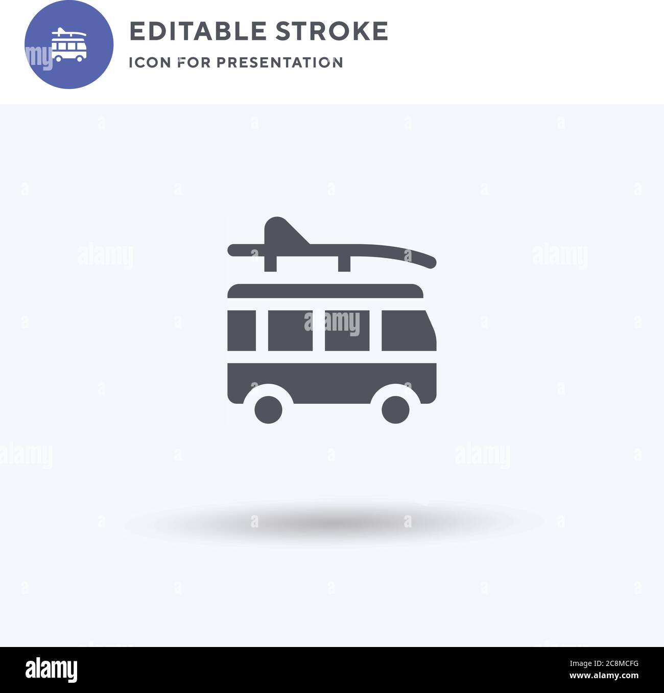 Surf Van icon vector, filled flat sign, solid pictogram isolated on ...
