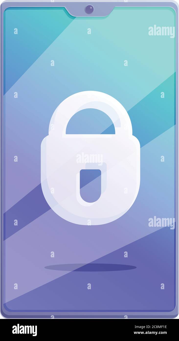 Secured smartphone icon. Cartoon of secured smartphone vector icon for ...