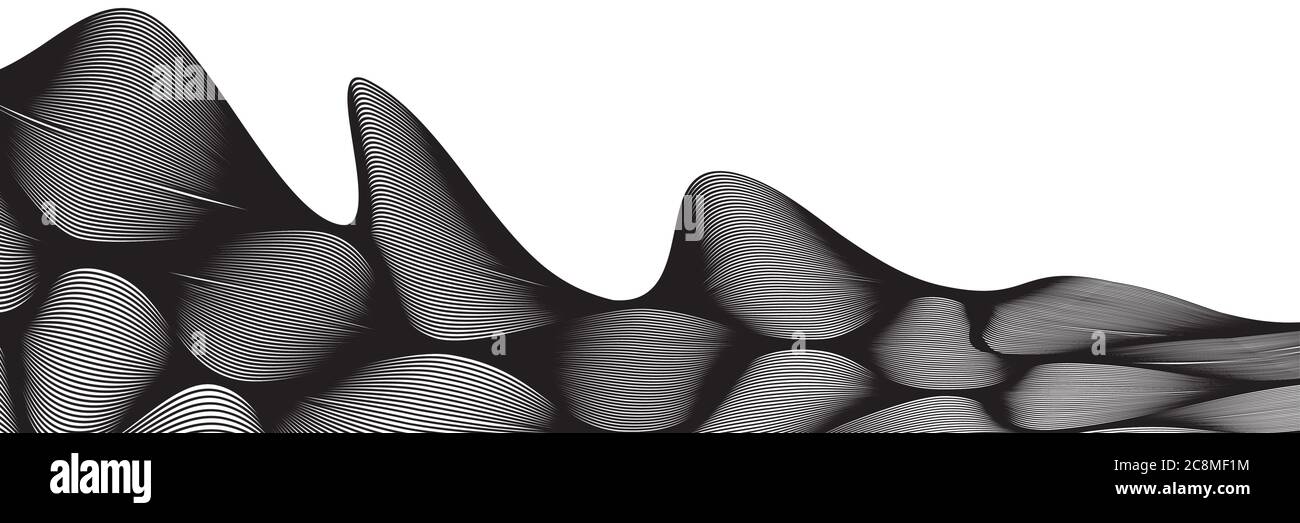 Abstract wavy background with dynamic effect. Abstract technology ...