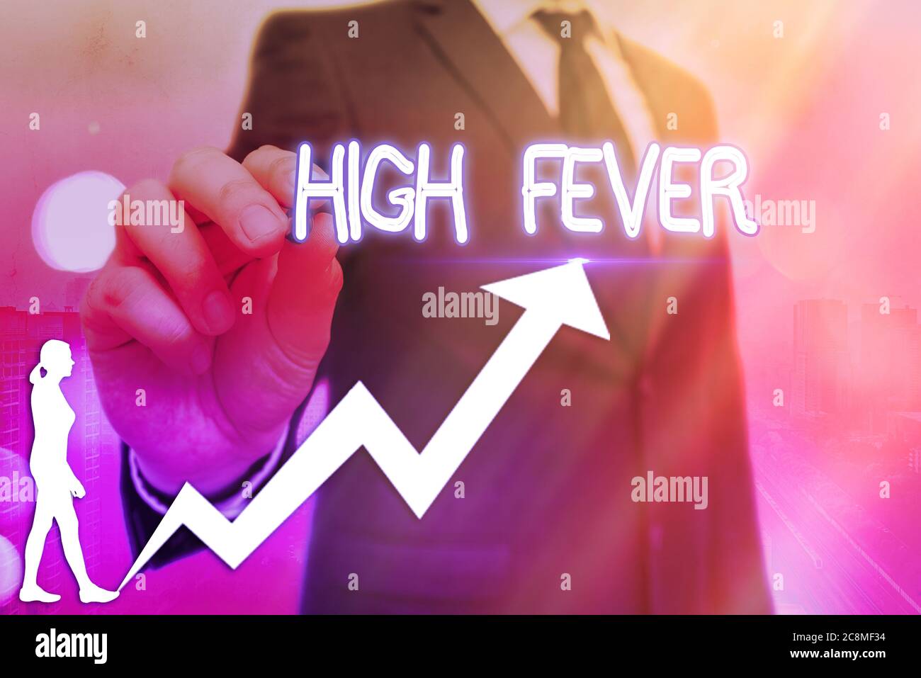 Word writing text High Fever. Business photo showcasing medical ...