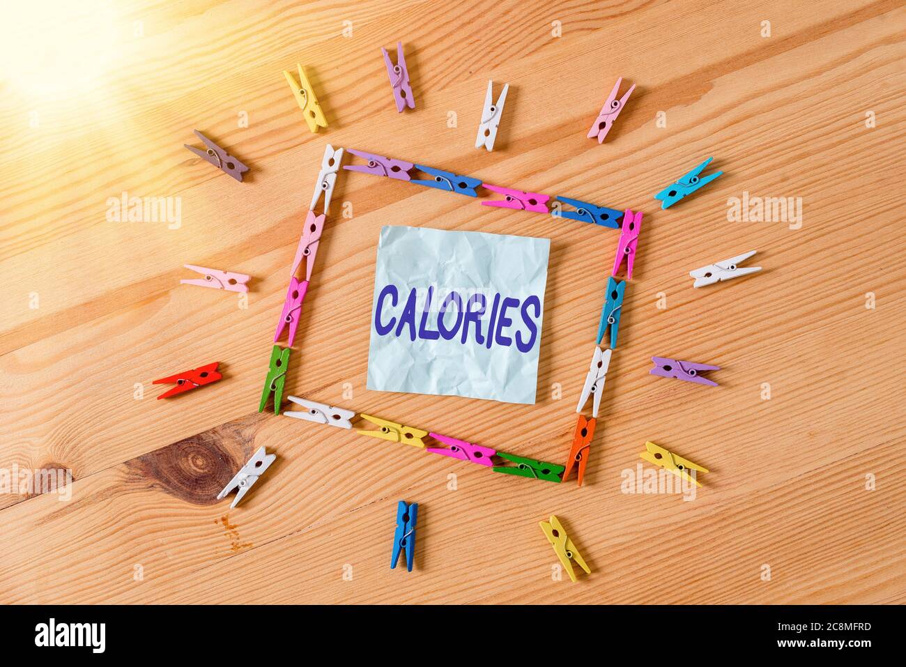 Handwriting text Calories. Conceptual photo an amount of food having a ...