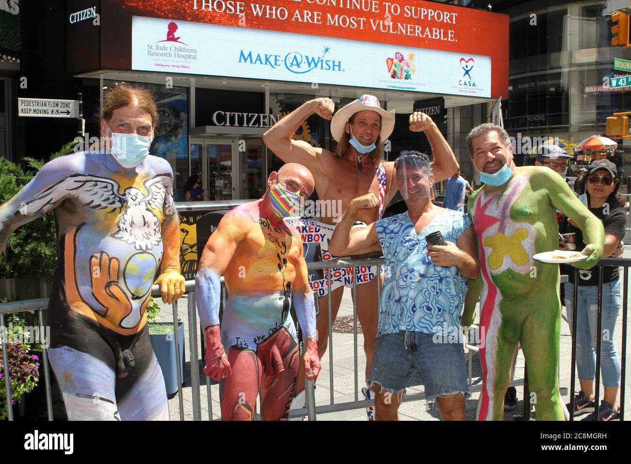 July 25 2020 New York New York USA The 7th Annual NYC Body July 25 2020 New York New York Usa The 7th Annual Nyc Body Painting Day In Times Squarehuman Arts Connection Has Painted There Over 50 Times Including Makeup Day And The Protest Against Divisiveness But This Is The First Time Body Painting Day Took Place At The Crossroads Of The World! After 4 Hours Of Painting The Group Marched Through The Streets To The Empire State Building 7252020 Credit Image Bruce Cotlerzuma Wire 2C8MGRH