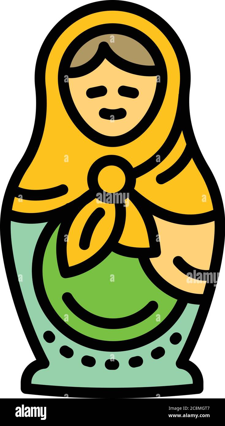 Nesting doll icon. Outline nesting doll vector icon for web design isolated on white background Stock Vector