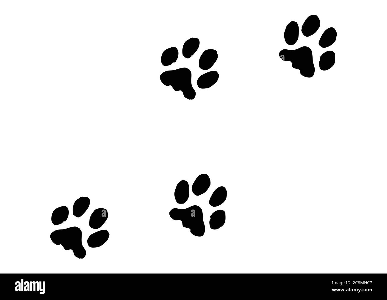 Paw Print Cat Dog Puppy Pet Trace Flat Style Stock Vector Stock