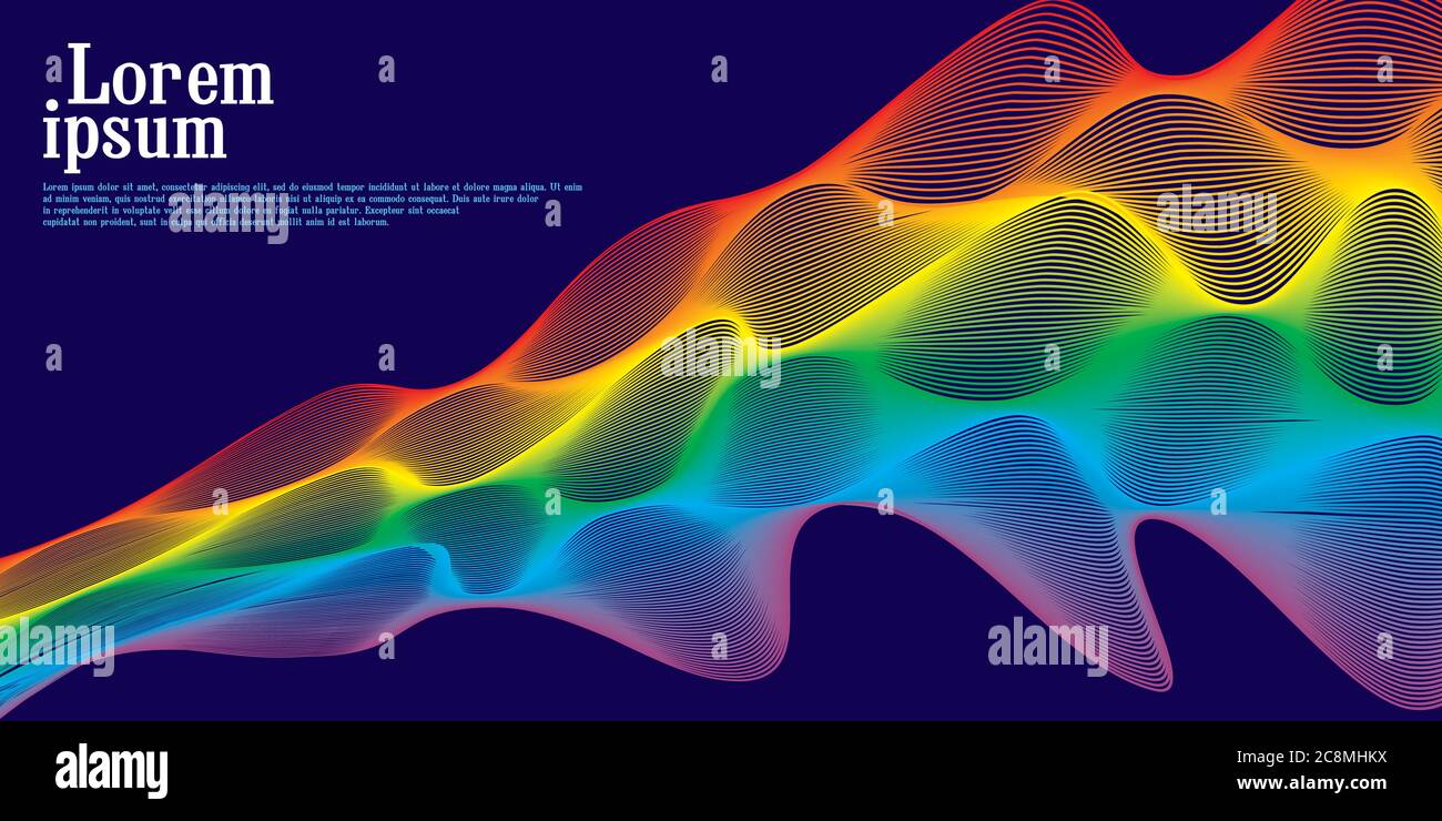 Abstract wavy background with dynamic effect. Abstract technology ...