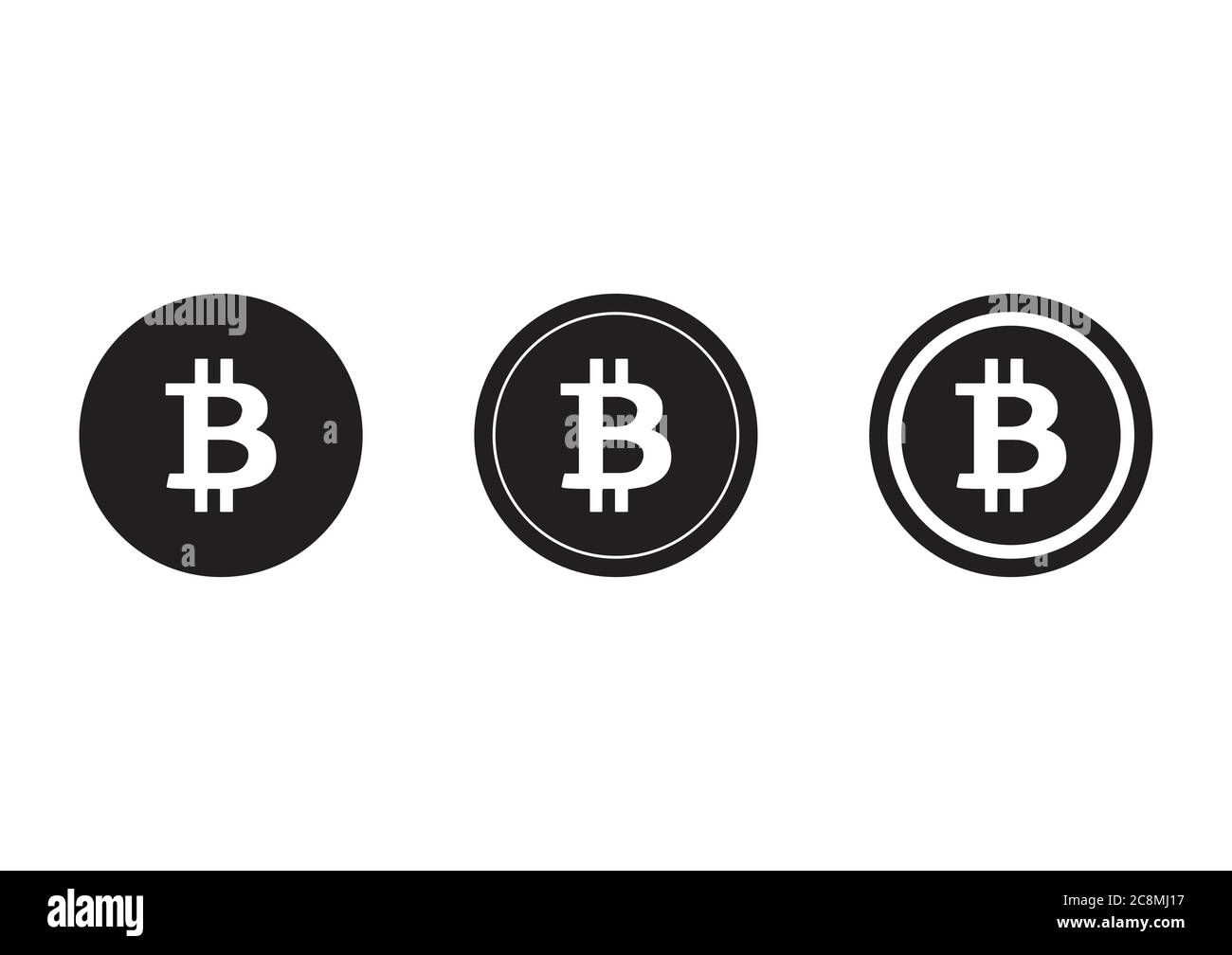 Bitcoin coin icons vector black and white Stock Vector Image & Art - Alamy