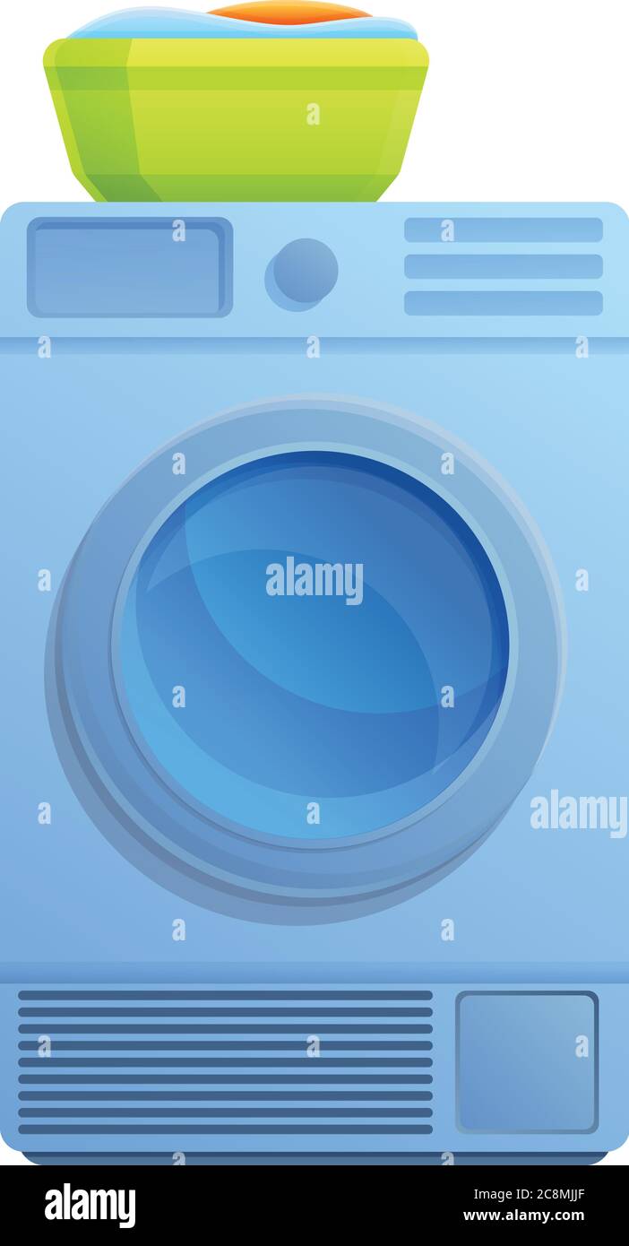 Electric tumble dryer icon. Cartoon of electric tumble dryer vector icon for web design isolated on white background Stock Vector