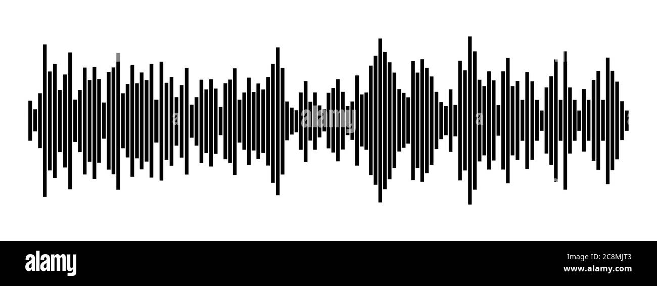 Black and white sound wave. Sound graphic. Stock Photo