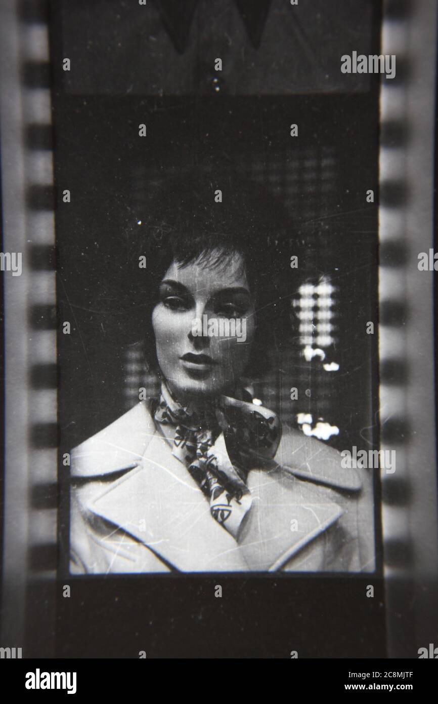 Fine 1970s vintage black and white photography of a head shot of a ...