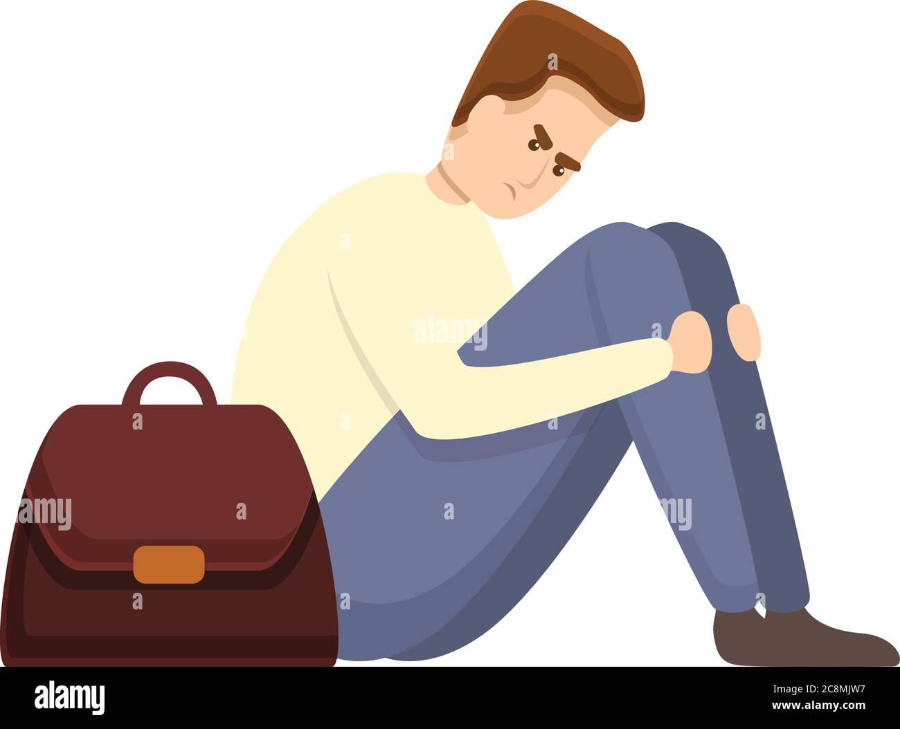 Depressed jobless man icon. Cartoon of depressed jobless man vector ...