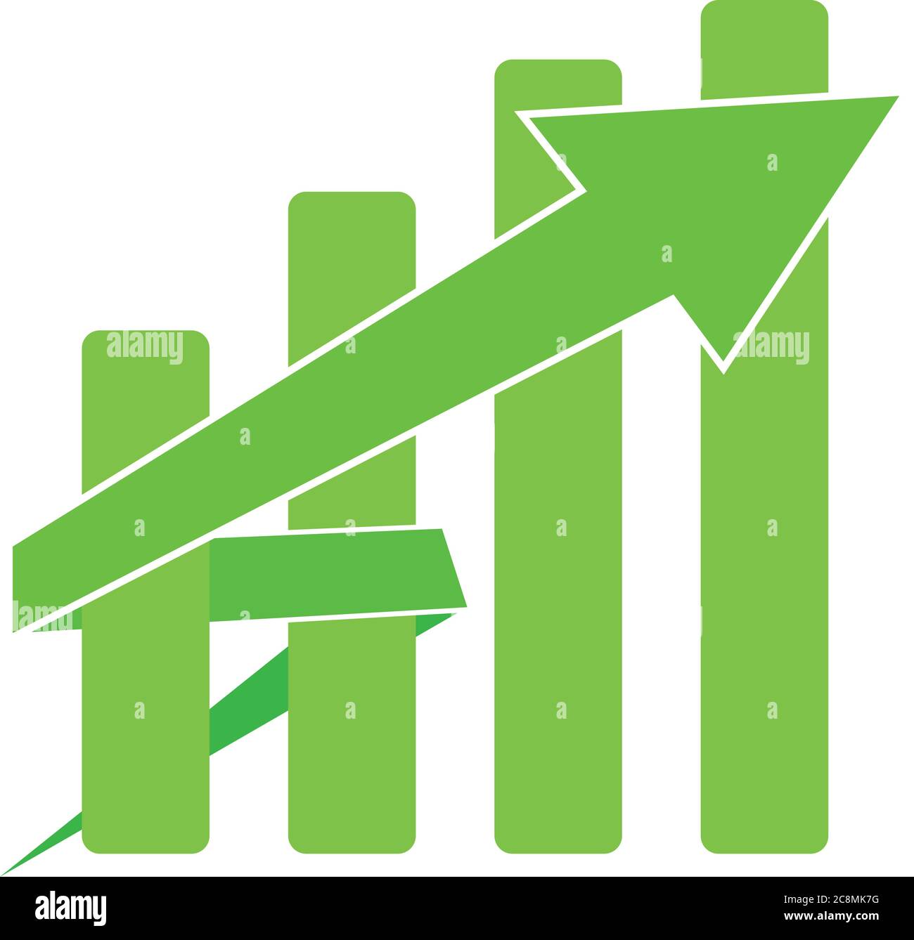 Stock Market Increasing Chart Green Business Graph Arrow Vector Stock Vector