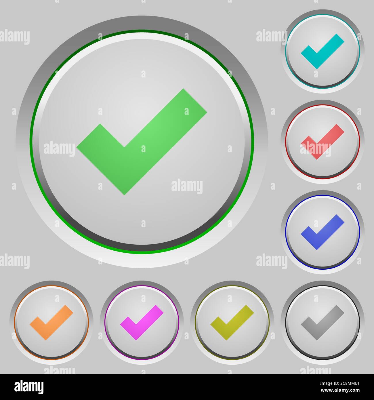 Okay Button Color Set of ok sunk push buttons. Well-organized layer, color swatch and ...